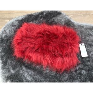 NWT Missguided red faux fur clutch